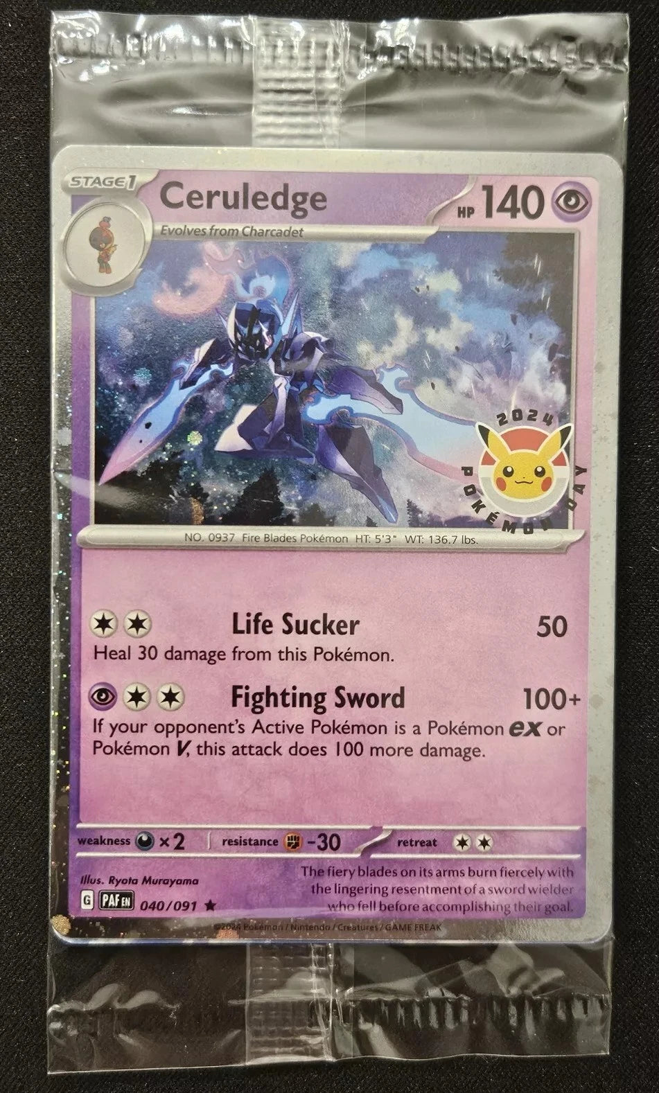Paldean Fates Ceruledge Pokémon Day Stamped Cosmos Holo