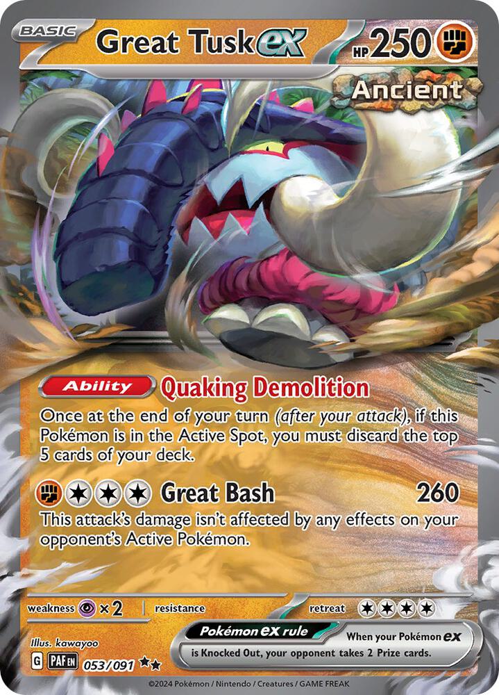 Paldean Fates Great Tusk ex