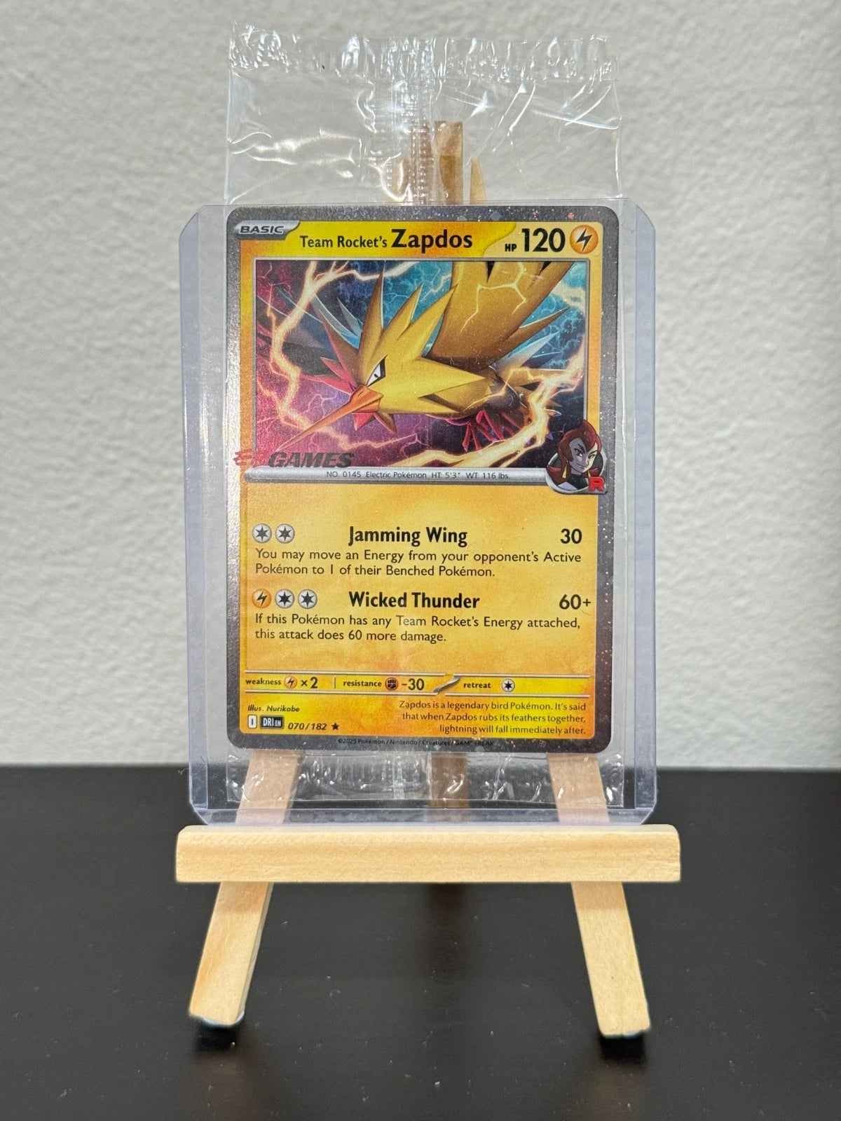 Destined Rivals Team Rocket's Zapdos GameStop Stamped Promo