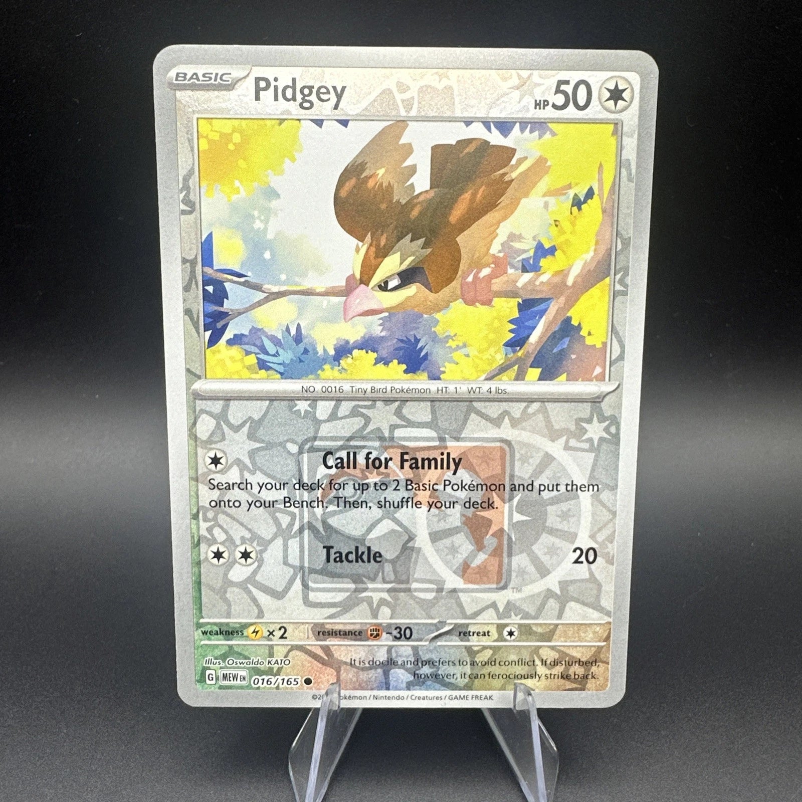 151 Pidgey Reverse Holo Play! League Stamp Promo